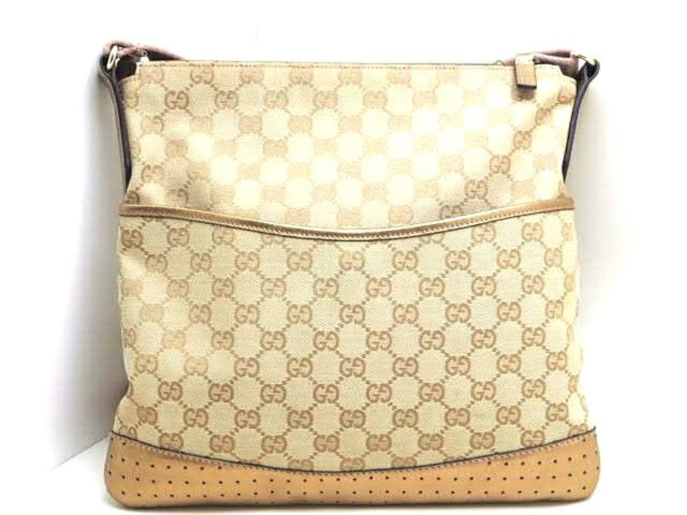 Gucci shoulder bag GG canvas calfskin